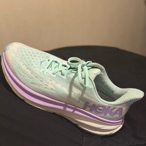 Hoka Women's Mint and Lavender Clifton 9